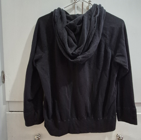 STANDARD JAMES PERSE Black Full Zip Hoodie Womens Size 3/ Large Made In USA - Picture 6 of 6